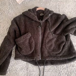 Gymshark Teddy Cropped Hooded jacket